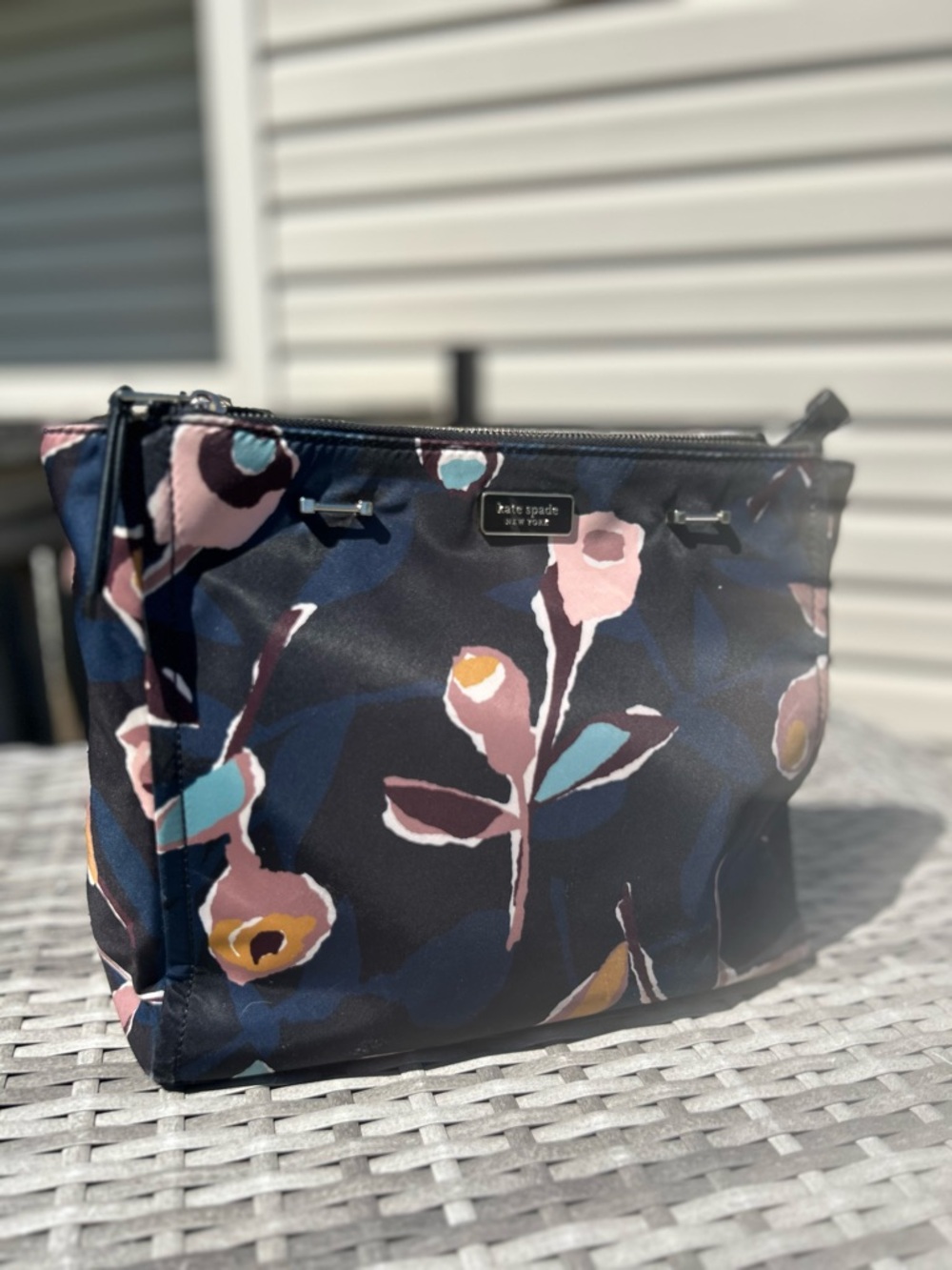 Kate Spade New York Dawn Paper Rose Medium Satchel floral nylon bag LIKE NEW!